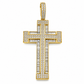6310052LQ Cruz en Oro Amarillo de 10 Kilates con circonias