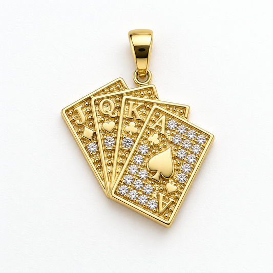 6310076LQ Dije en Oro Amarillo en forma de baraja en 10kts