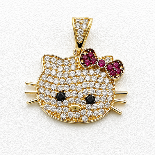 Dije de Hello Kitty con circonias en oro amarillo de 10K | 6310082LQ