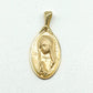 6310090LQ Medalla del rostro de la virgen en oro amarillo de 10 Kilates