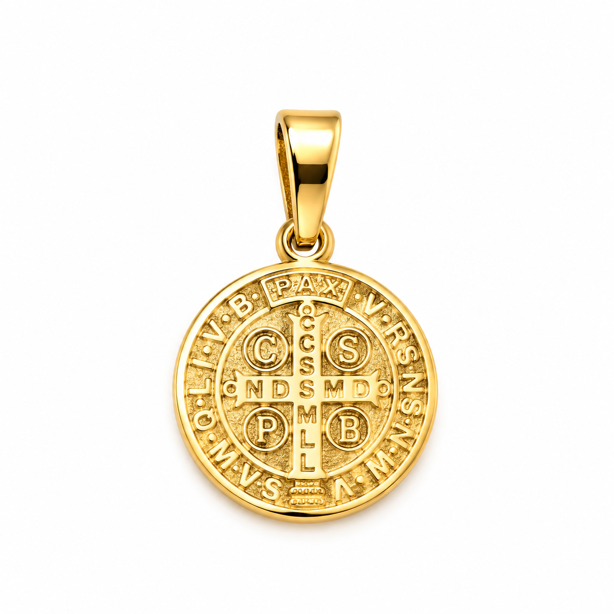 6310099LQ Medalla de San Benito en oro de 10 Kilates.