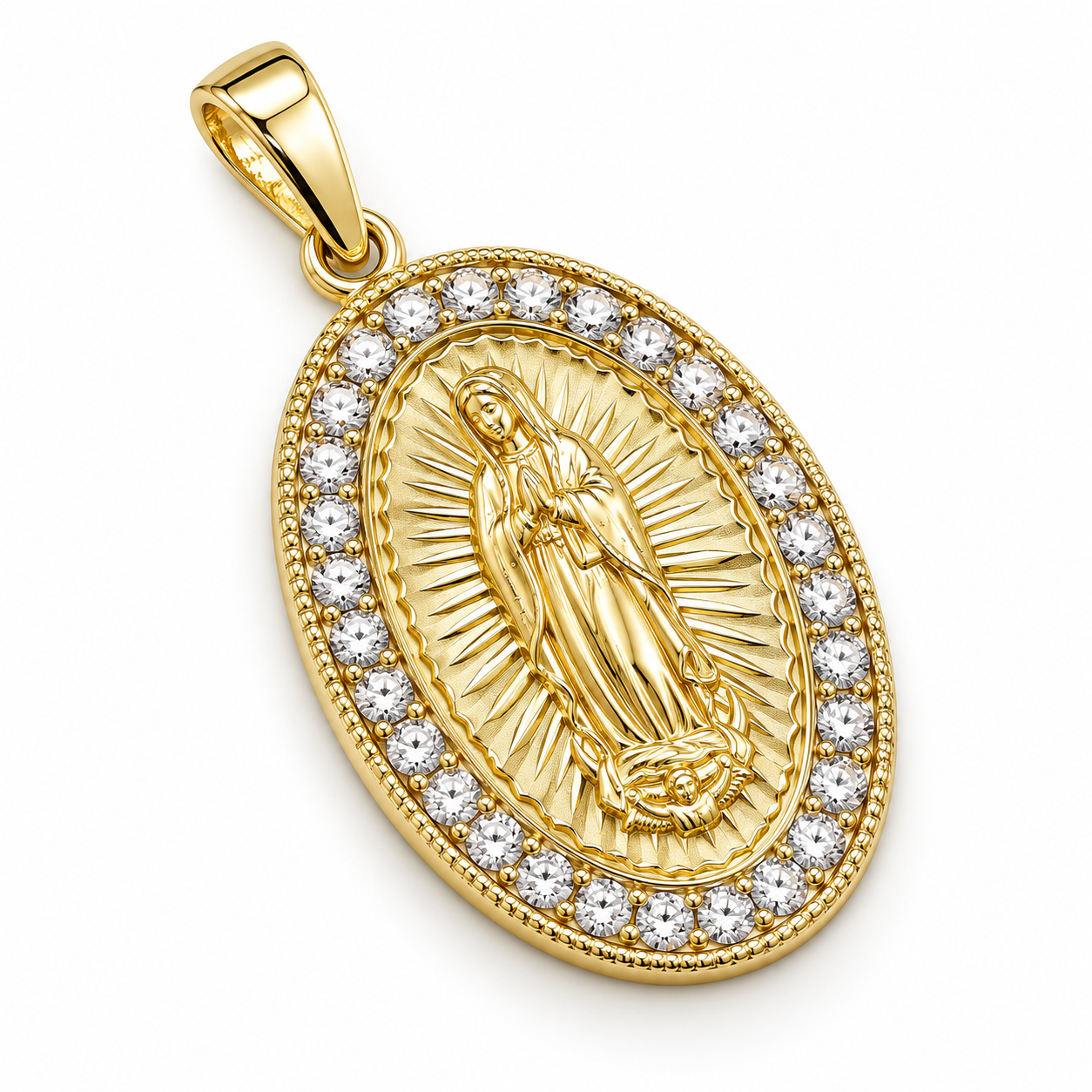6310100LQ Medalla de la Virgen de Guadalupe en oro de 10 Kilates.