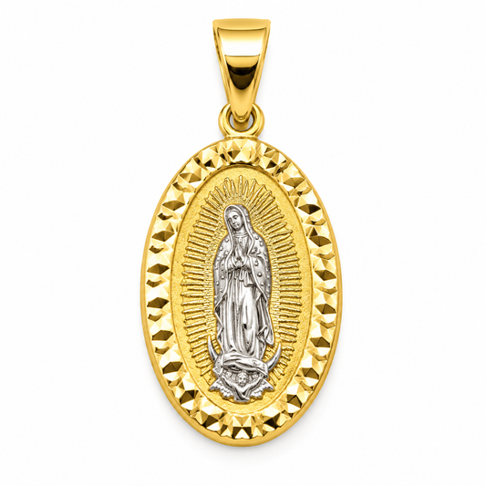 6310102LQ Medalla de la Virgen de Guadalupe en oro de 10 Kilates