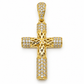 6310107LQ Cruz de 10 Kilates en Oro Amarillo con piedras en Circonia