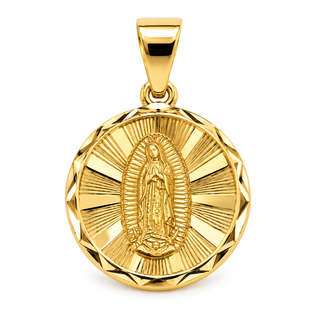 6310109LQ Medalla de la Virgen de Guadalupe de 10 Kilates en Oro Amarillo