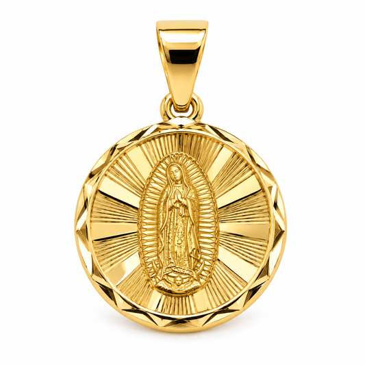 6310109LQ Medalla de la Virgen de Guadalupe de 10 Kilates en Oro Amarillo