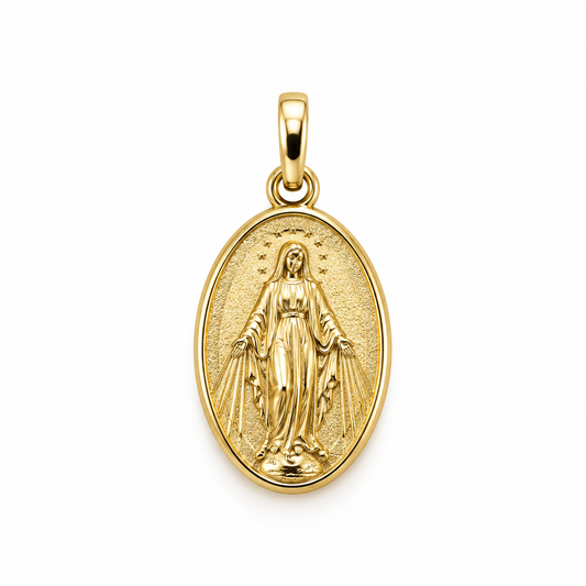 Medalla de la Virgen Milagrosa en oro amarillo de 10K | 6310118LQ