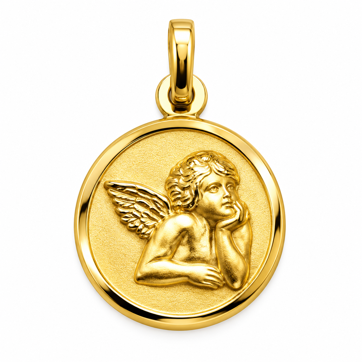 6330002LQ Medalla en oro amarillo de 14 Kilates con Ángel.