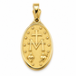 6330022LQ Medalla en oro amarillo de 10 ó 14 Kilates con imagen de la Virgen Milagrosa con doble vista.