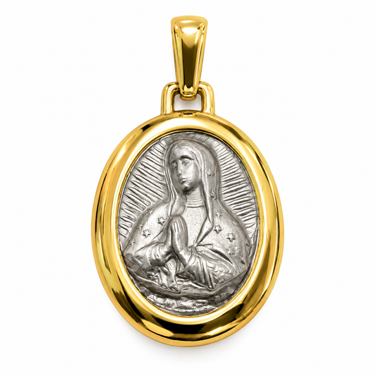 Medalla de la Virgen de Guadalupe en oro combinado de 14K | 6340029LQ