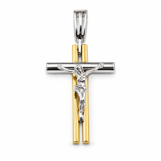 Cruz en oro combinado de 14K | 6340070LQ