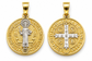 6340079LQ Medalla de San Benito en oro amarillo con detalles en blanco de 14 Kilates