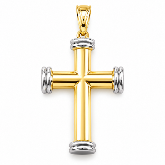 Cruz en oro combinado de 14K | 6340099LQ