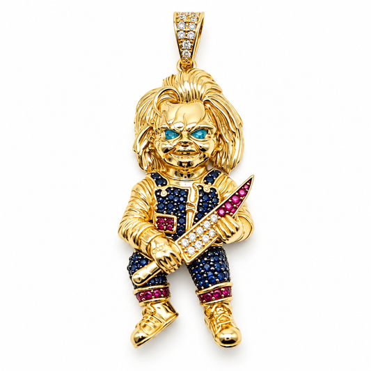 Dije de Chucky con circonias en oro amarillo de 14K | 6510076LQ
