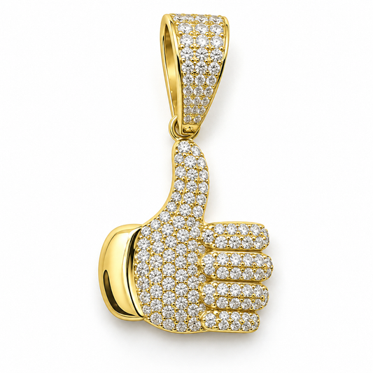 Dije de pulgares arriba con circonias en oro amarillo de 10K | 6510081LQ