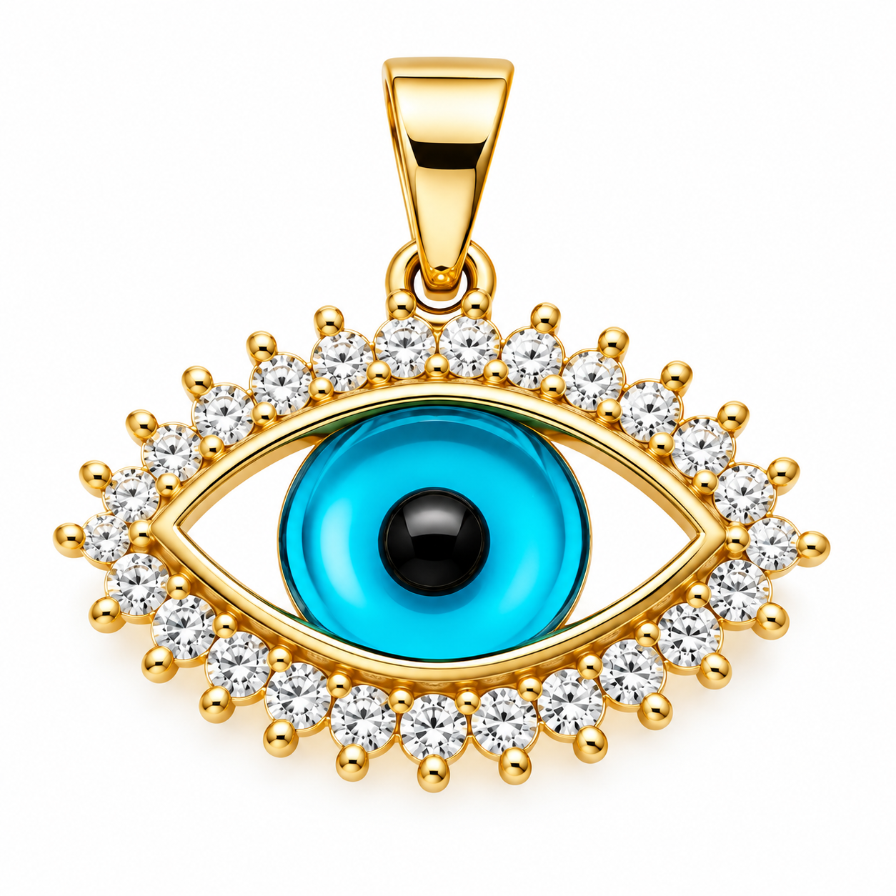 6510092LQ Dije de Ojo turco en oro amarillo de 10 Kilates