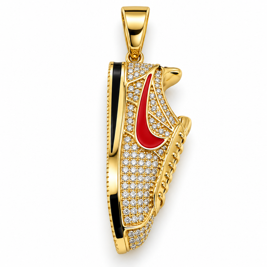Dije de tenis Nike con palomita roja en oro amarillo de 10K | 6510117LQ