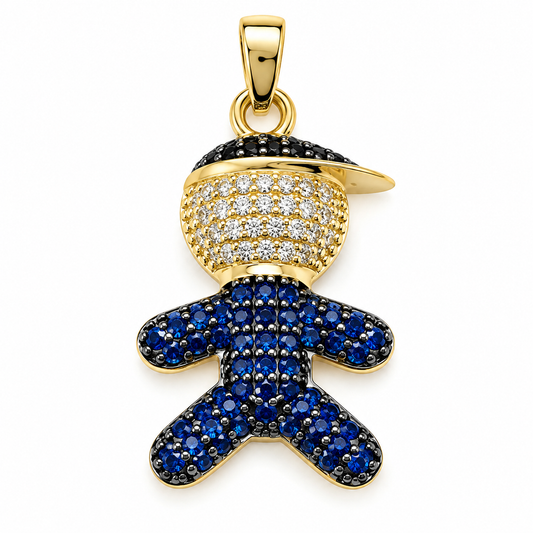 Dije de niño o niña con circonias en oro amarillo de 14K | 6510142LQ