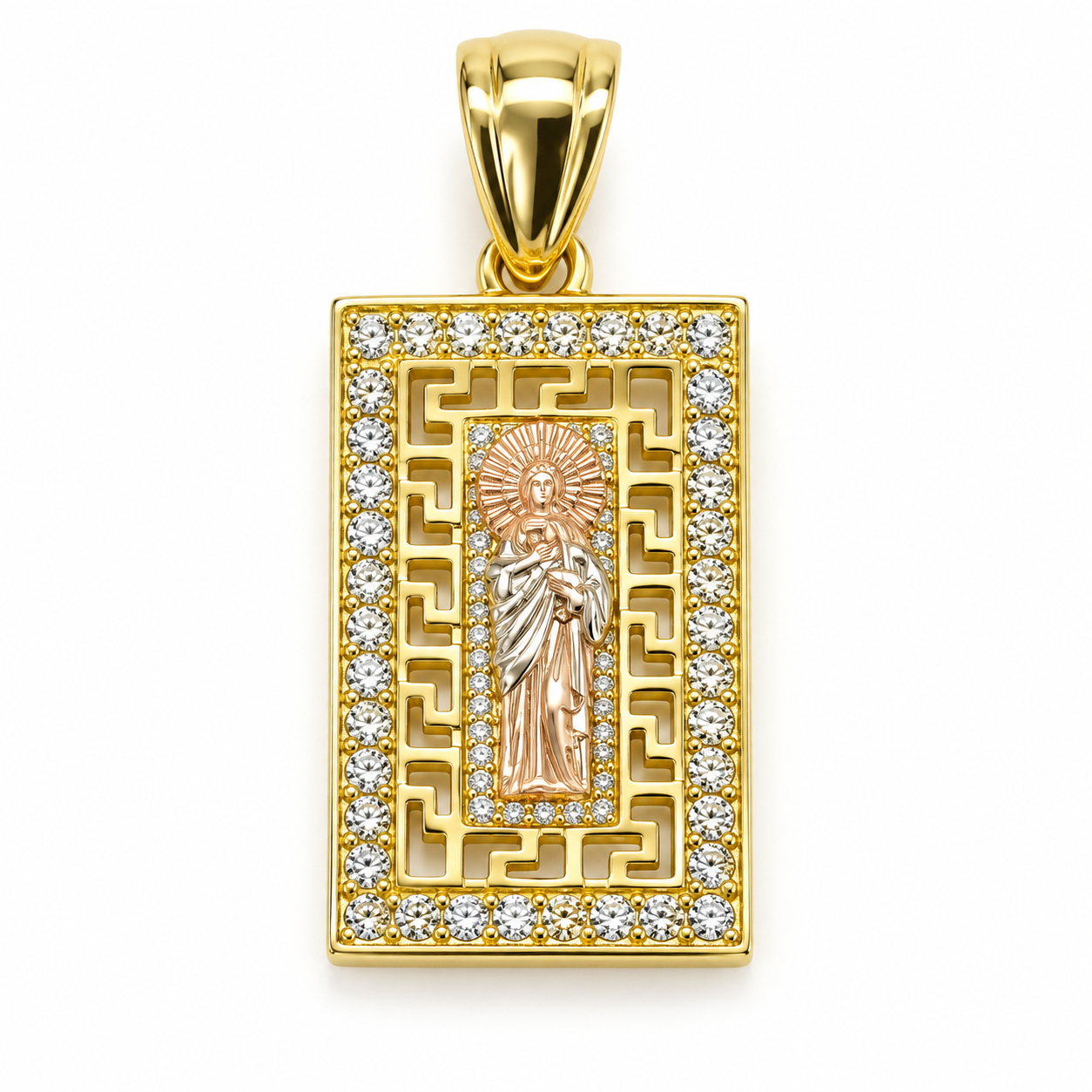 6510149LQ Dije de San Judas Tadeo en oro florentino de 10 Kilates