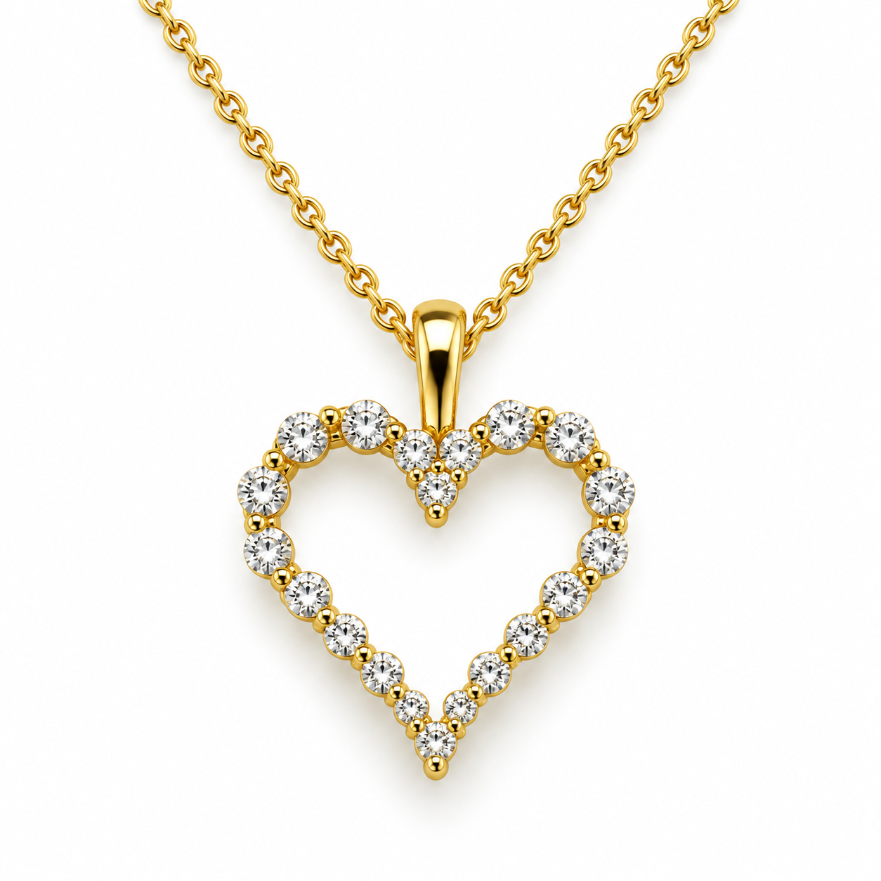 651112706LQ Dije en oro amarillo de 10 kilates, con forma de corazón con 0.25pts de diamantes naturales
