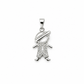 651121235LQ Dije en forma de niño en oro blanco de 10 Kilates con Diamantes