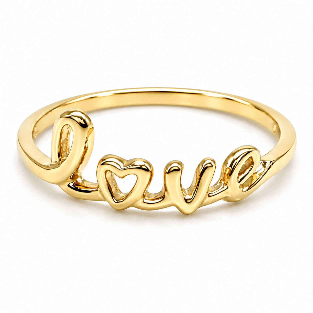 10MP14010LQ Anillo Love en oro amarillo de 14 Kilates