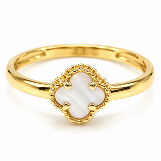 Anillo trébol en oro amarillo de 10K | 10MP10026LQ