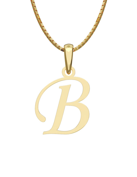 Inicial B en oro amarillo de 14K — Fonelli VI343-D