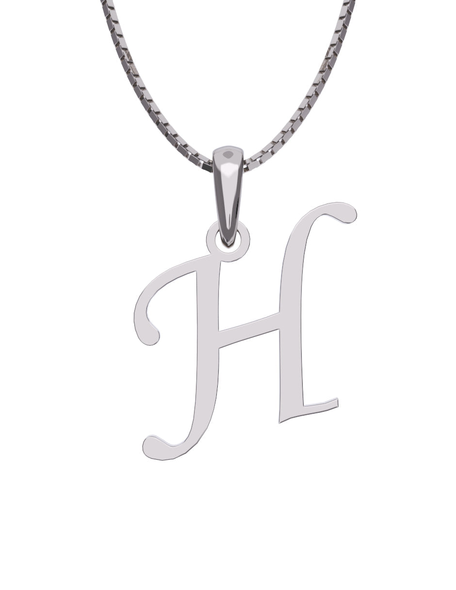 Inicial H en oro blanco de 14K — Fonelli VI343-D
