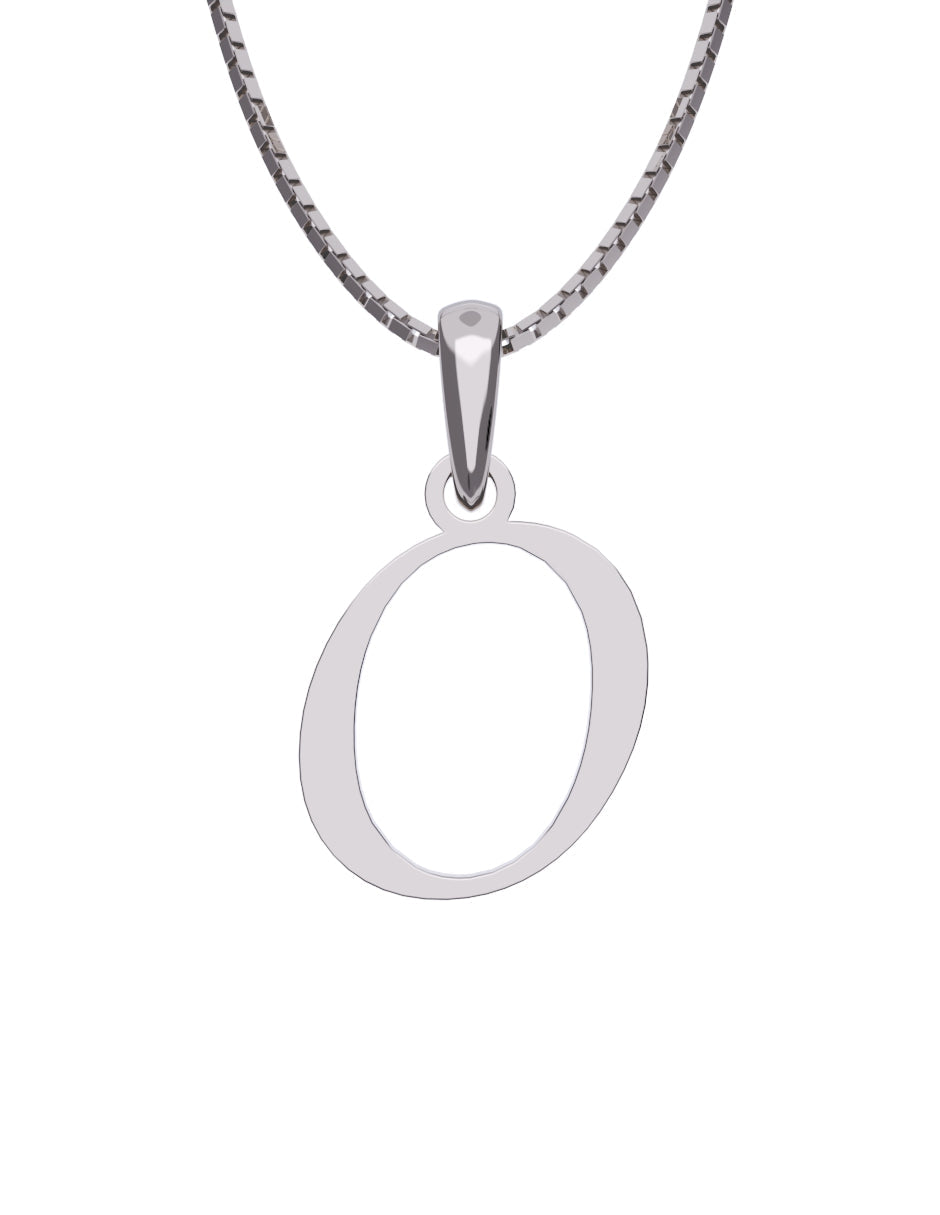 Inicial O en oro blanco de 14K — Fonelli VI343-D
