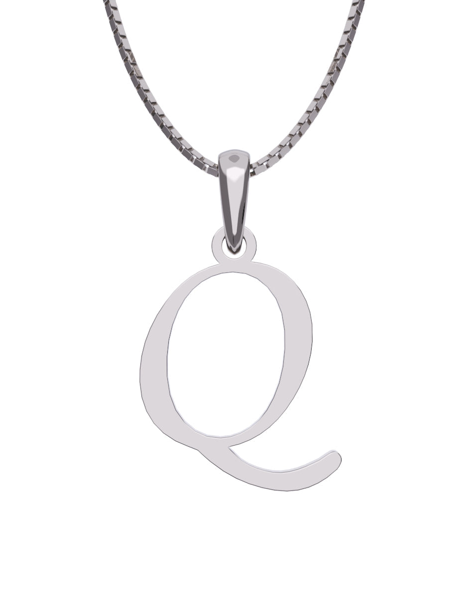 Inicial Q en oro blanco de 14K — Fonelli VI343-D