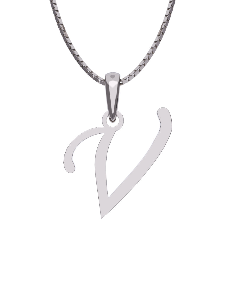 Inicial V en oro blanco de 14K — Fonelli VI343-D