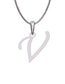 Inicial V en oro blanco de 14K — Fonelli VI343-D