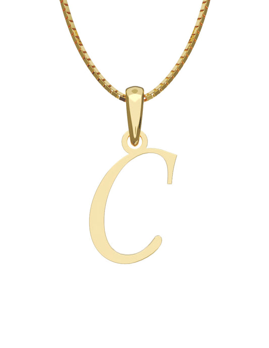 Inicial C en oro amarillo de 14K — Fonelli VI343-D