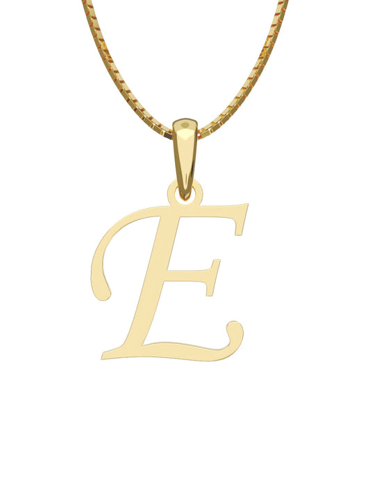 Inicial E en oro amarillo de 14K — Fonelli VI343-D