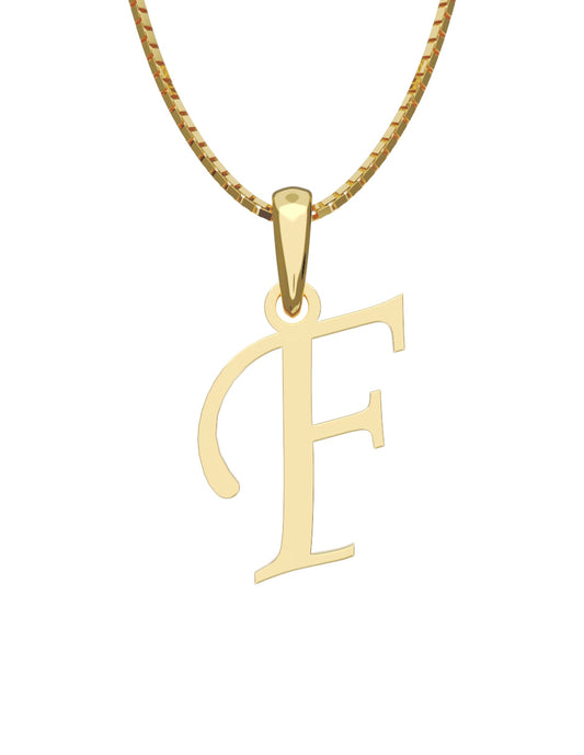 Inicial F en oro amarillo de 14K — Fonelli VI343-D