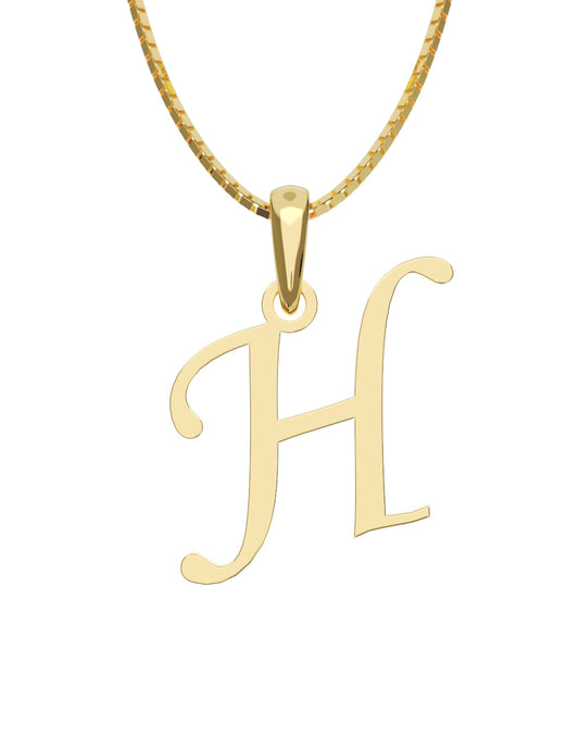 Inicial H en oro amarillo de 14K — Fonelli VI343-D