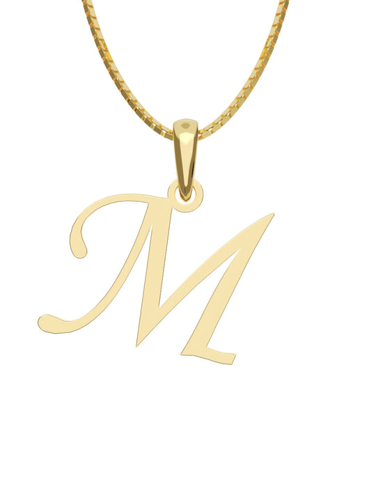 Inicial M en oro amarillo de 14K — Fonelli VI343-D