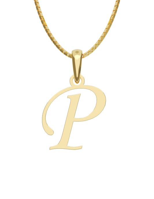 Inicial P en oro amarillo de 14K — Fonelli VI343-D