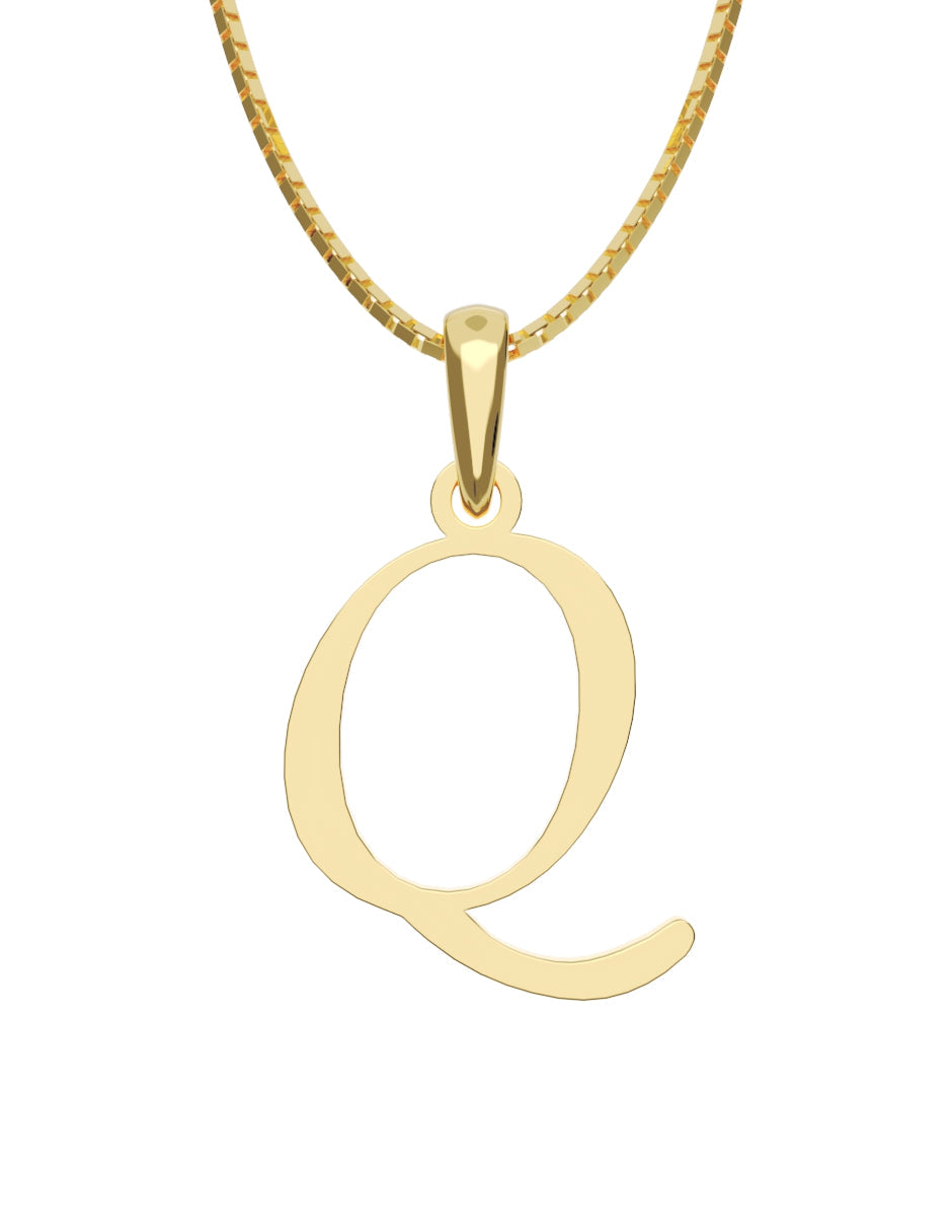 Inicial Q en oro amarillo de 14K — Fonelli VI343-D
