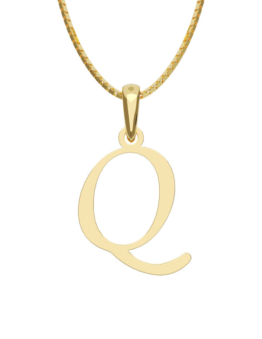 Inicial Q en oro amarillo de 14K — Fonelli VI343-D