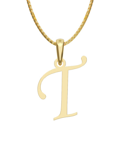 Inicial T en oro amarillo de 14K — Fonelli VI343-D