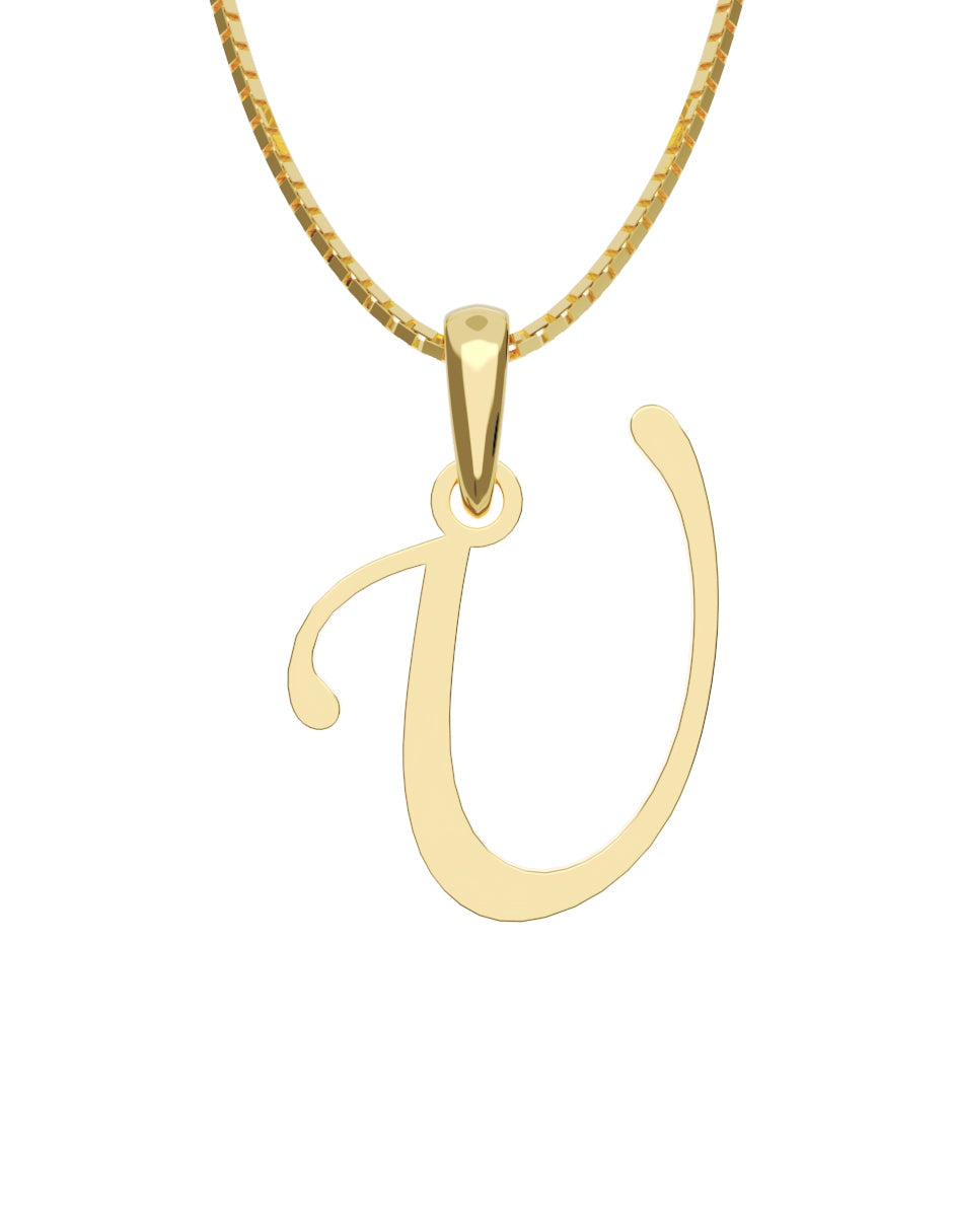 Inicial U en oro amarillo de 14K — Fonelli VI343-D