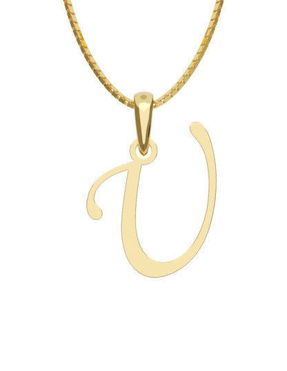 Inicial U en oro amarillo de 14K — Fonelli VI343-D