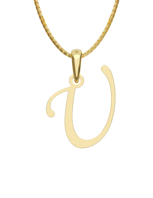 Inicial U en oro amarillo de 14K — Fonelli VI343-D