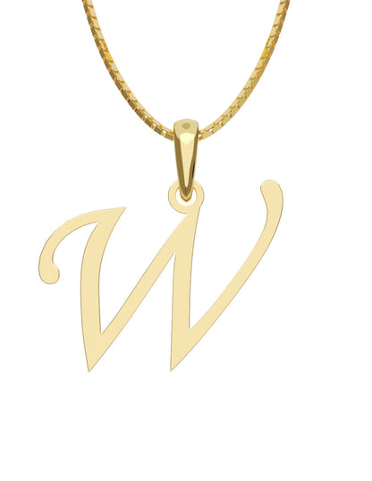 Inicial W en oro amarillo de 14K — Fonelli VI343-D