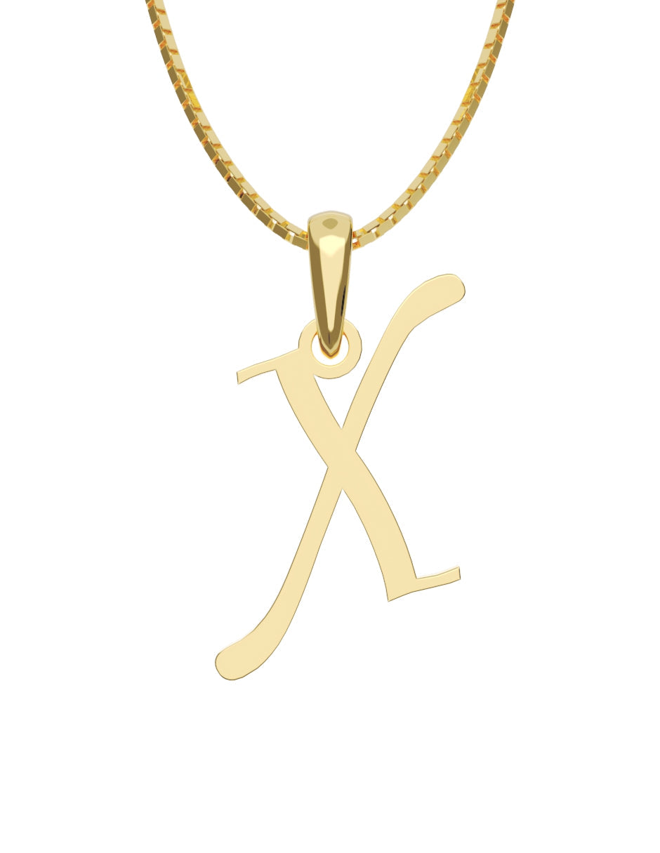 Inicial X en oro amarillo de 14K — Fonelli VI343-D