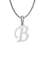 Inicial B con circonias en oro blanco — Fonelli Z2817