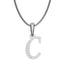 Inicial C con circonias en oro blanco — Fonelli Z2817