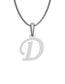 Inicial D con circonias en oro blanco — Fonelli Z2817